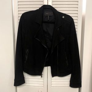 BCBG Max Azria Faux Suede Motorcycle Jacket